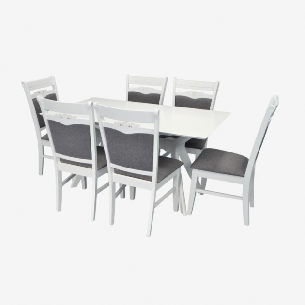 Raffles Rectangular White + 6 HV-3167 White/NV-10WP Grey
