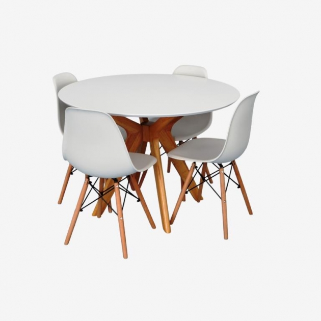 Raffles Round White/Bella beech + 4 LC-021 White
