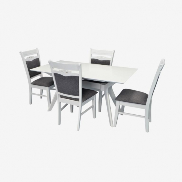 Raffles Rectangular White + 4 HV-3167 White/NV-10WP Grey