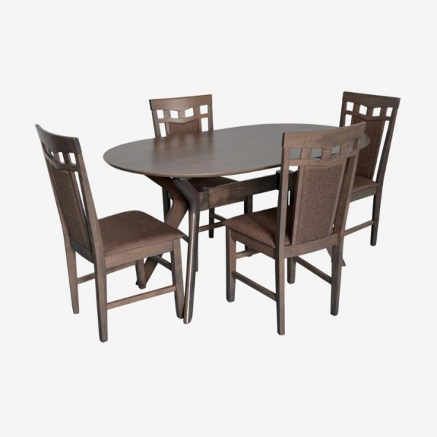Raffles Oval Antique Grey + 4 Deepa R Antique Grey/Ekea12 Dark Brown
