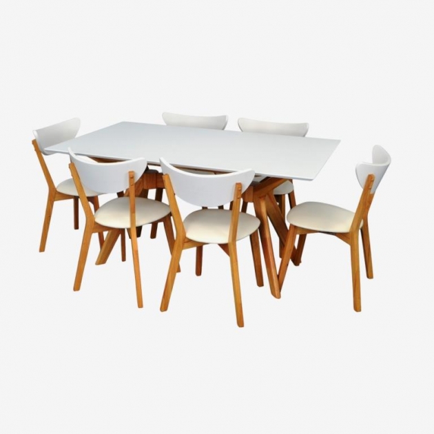 Raffles Rectangular White/Bella beech + 6 Cameroon White/Bella beech